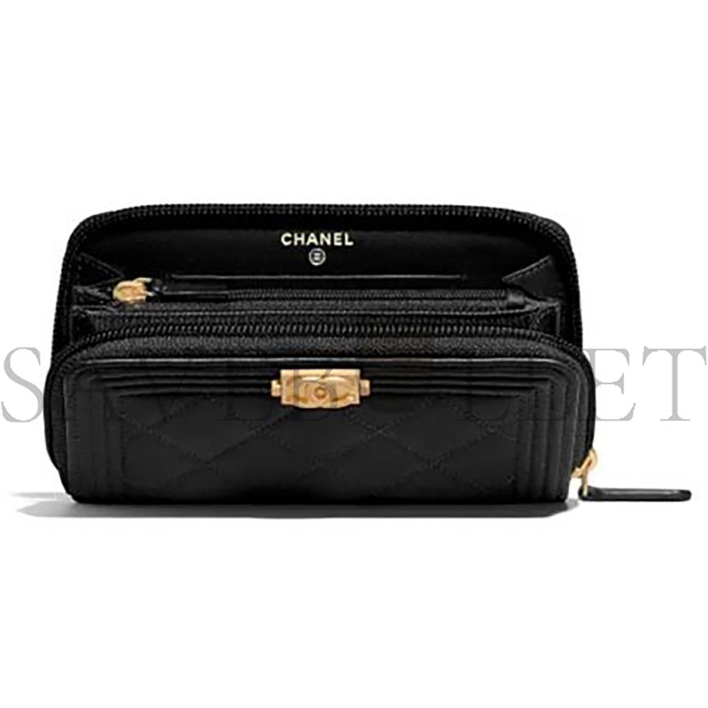 CHANEL BOY CHANEL ZIPPED WALLET A80566 Y07659 94305 （15.5*9*2cm）